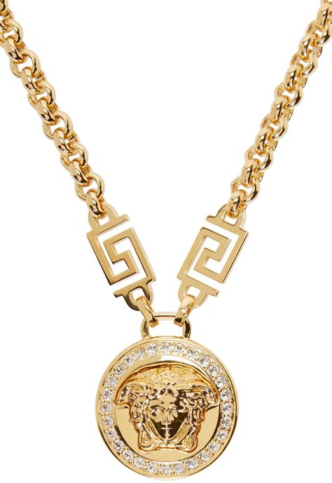 versace 14k gold chain|14k gold versace pendant.